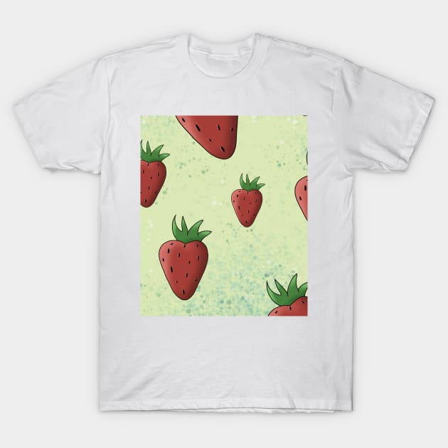 Strawberry Repeated Design T-Shirt by Jennggaa